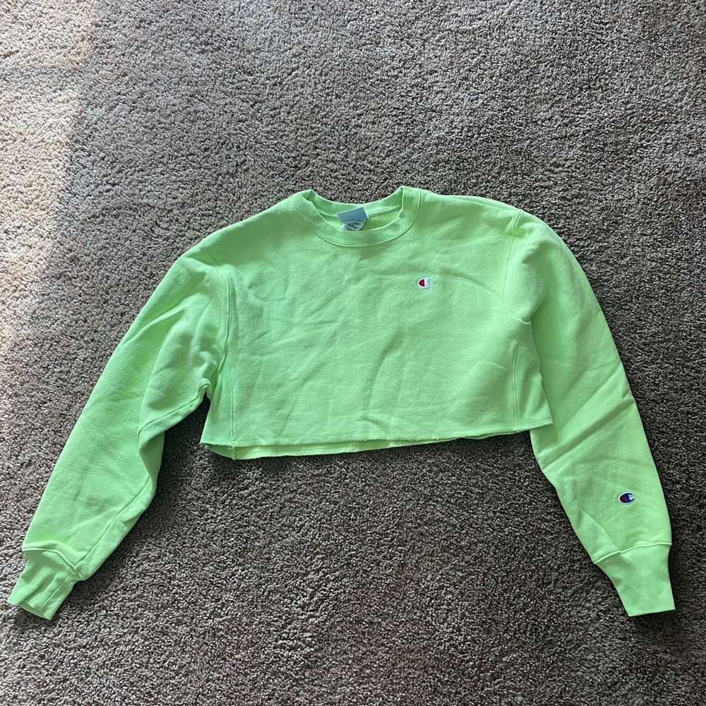 Champion Green Cropped Crew Neck